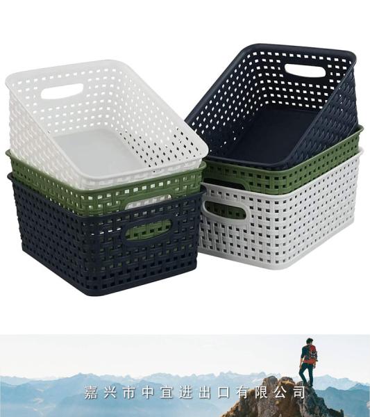Rectangle Woven Storage Baskets, Small Kitchen Organizer