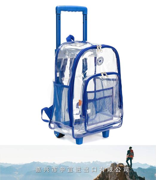 Rolling Clear Backpack, Heavy Duty Bookbag