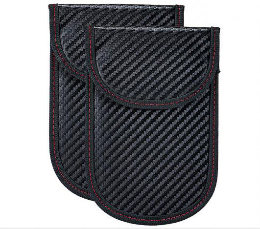 Rolling Gears Double Pockets Key Fob Pouch, Car RFID Signal Blocking Bag, Anti-Theft Pouch Wallet for Car Key