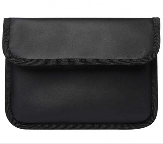 Signal-Blocking Faraday Cell Phone Bag, Device Shielding Pouch for Mobile Device, Passports, and Key Fob with Anti-Hacking Card Protection