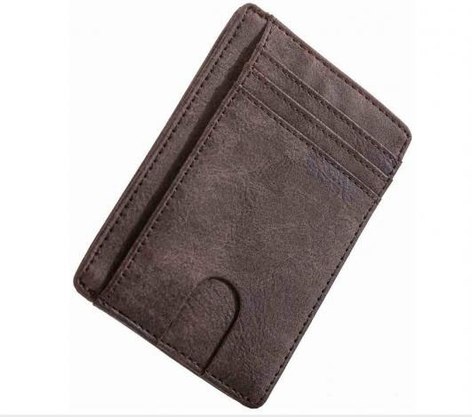 Slim Wallet Credit Card Holder Double RFID Blocking Leather Card Wallets
