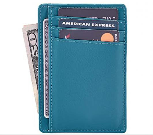 Slim Wallet Front Pocket RFID Blocking Real Leather Credit Card Holder