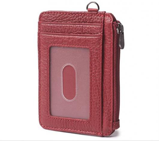 Slim Wallets Front Pocket Credit Card Holder RFID Blocking Leather Zipper Coins Purse