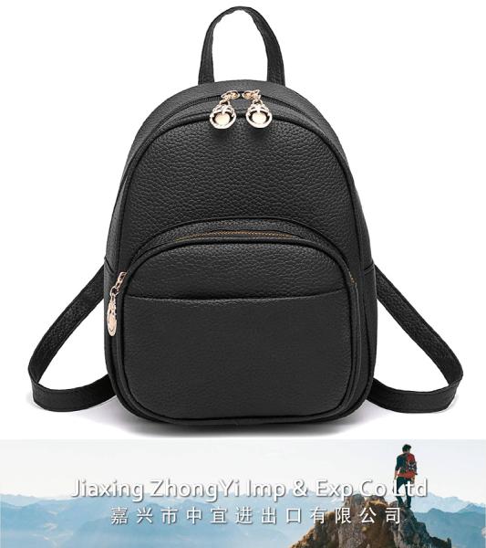 Small Leather Backpack, Mini Cute Casual Daypack