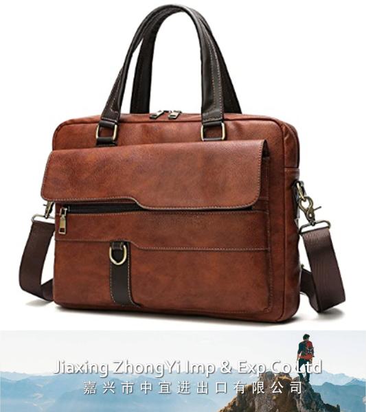 Small Leather Briefcase, Slim Messenger Bag