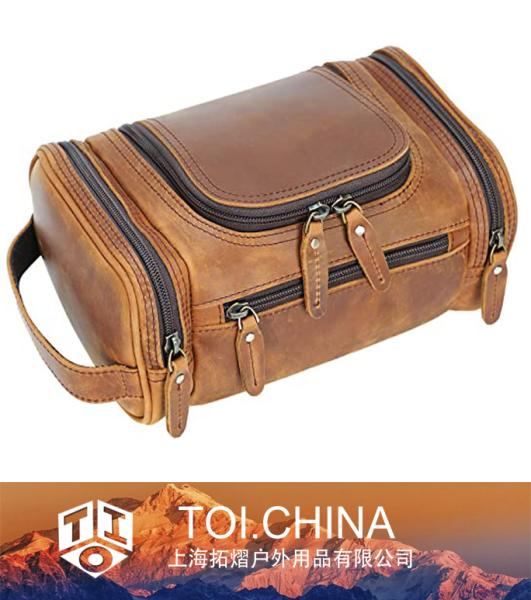 Toiletry Bag, Leather Shaving Kit Bag