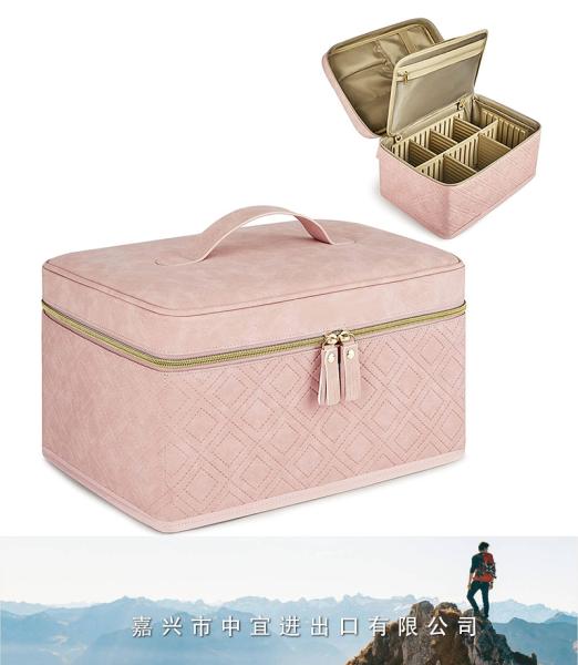 Travel Makeup Bag, Double-Layer Makeup Case