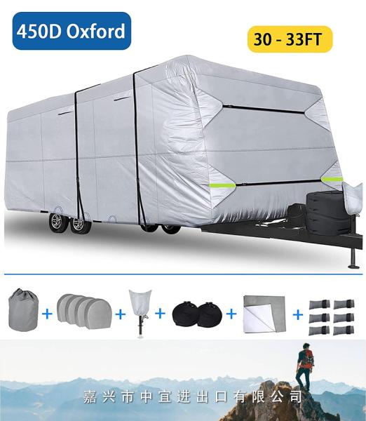 Travel Trailer RV Cover, Tire Covers, Jack Cover