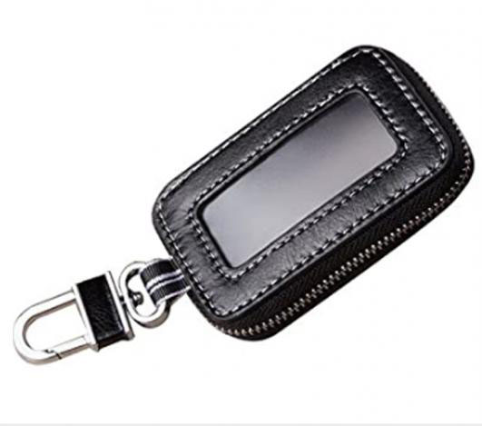 Universal Vehicle Smart Key Case Remote Fob Case Leather Car Key Holder Keychain Ring Case Bag