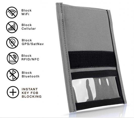 Utility Faraday Bag Waterproof Signal Blocking Nylon Device Shielding for Small Phones