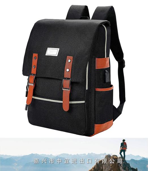 Vintage Laptop Backpack, College School Bag