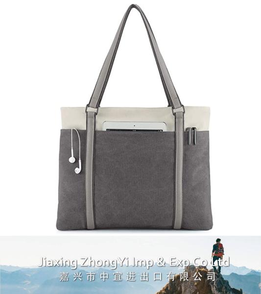 Women Laptop Tote Bag, Canvas Handbag