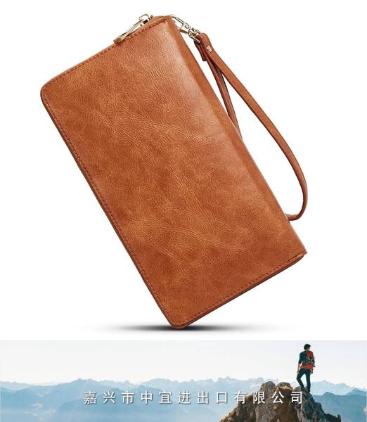 Womens Wallet, Large Leather Clutch