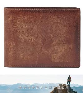 Mens Leather Wallet, RFID Blocking Bifold Flip ID Wallet